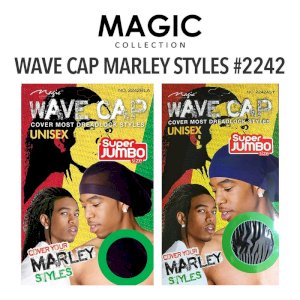 Magic Collection Marley Style Wave Cap Black Super Jumbo - Barber Supplier