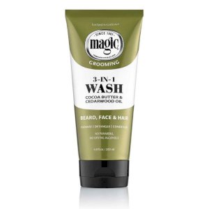 Magic Magic Grooming 3 In 1 Wash Cocoa Butter & Cedarwood Oil For Beard Face & Hair 6.8oz