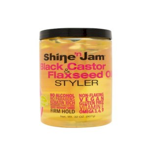 Ampro Shine N Jam Black Castor & Flaxseed Oil 32oz