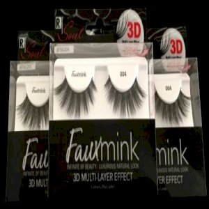 Response Lot Of 3 Response #fml004 Faux Mink Strip Eyelashes Black 3d Effect