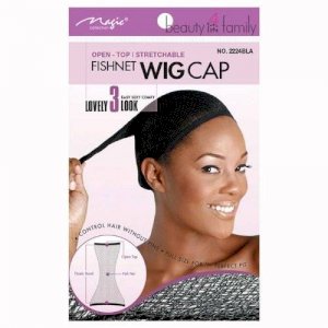 Magic Collection Magic Open Top Fishnet Wig Cap Liner Black 2224BLA