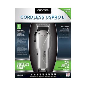 Andis Andis Cordless US Pro Silver Professional Adjustable Blade Clipper UK 