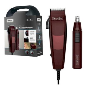 Wahl Wahl Men Hair Clipper Nose Ear Trimmer 18 Piece Shaver Gift Set Burgundy- 79449-917