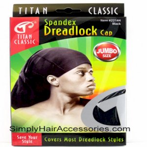 Titan Titan Spandex Dreadlock Cap Jumbo Size Black