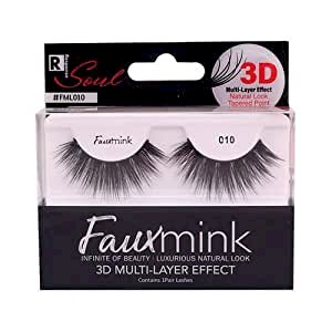 Respuesta Soul Faux Mink 3D Efecto De Múltiples Capas Natural Aspecto Cónico Punto 3 Paquete