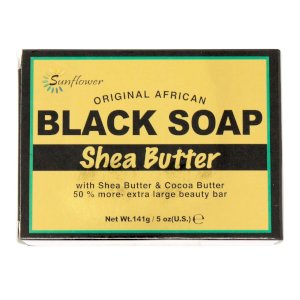 Sunflower Original African Black Soap - Shea Butter 5 Oz.