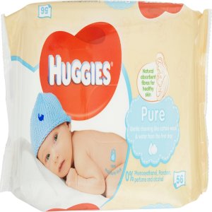 Huggies Huggies 56 Wipes Pure Soft Gentle Baby Wipe/Natural Fibres/Sensitive Skin