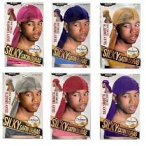 Magic Men\'s Silky Smooth Satin Durag Black - 4801b Assorted