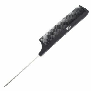 Fine Lines Hairdressers Barbers Black Metal Pin Tail Comb High Quality Professional