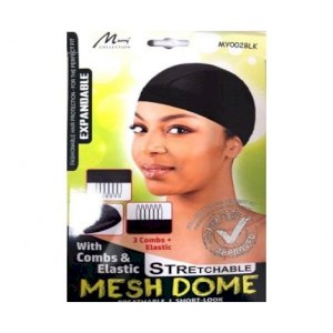 Murry Collection Murry Collection Stretchable Mesh Dome Wig Cap With Combs & Elastic #MY002BLK