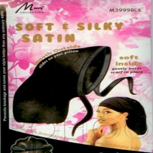 Murry Pocket Bonnet / Scarf Soft & Silky Satin Prevent Breakage M3999 Black